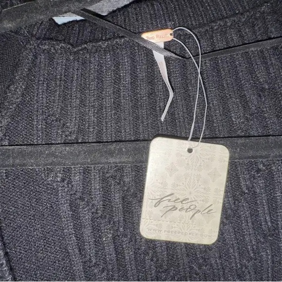 Free People NWT Emmaline Sweater Mini Dress Black - Picture 8 of 8